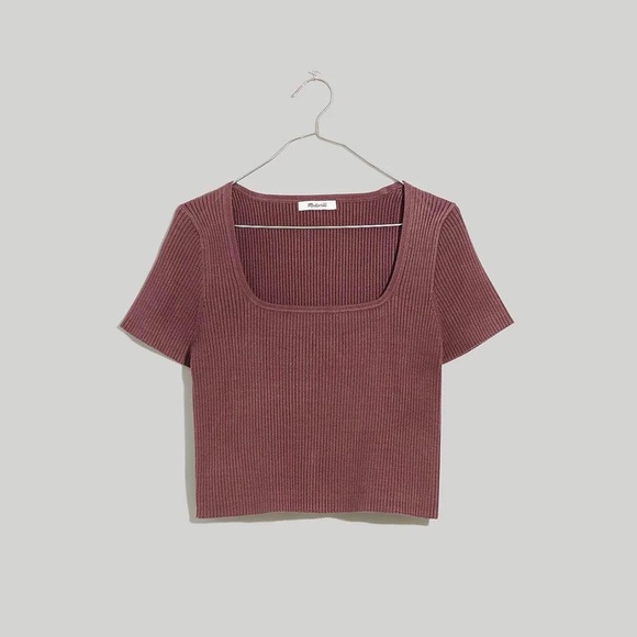 Madewell: Ribbed Square-Neck Crop Top, size small - Picture 3 of 5